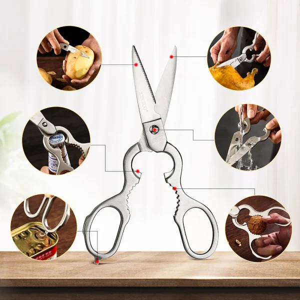 XINZUO 7PCS Kitchen Knife Set Forged German 1.4116 Stainless Steel Sharp Chef Santoku Paring Cleaver Kitchen Scissors Tool Set - Image 6