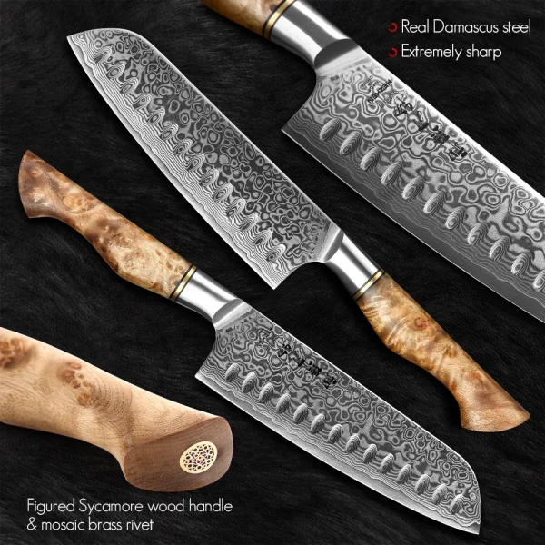HEZHEN Kitchen Knife Set 1-7PC Damascus Steel knives Chef Knife Kitchen Accessories Professional Chef knives Cooking Tools - Image 3