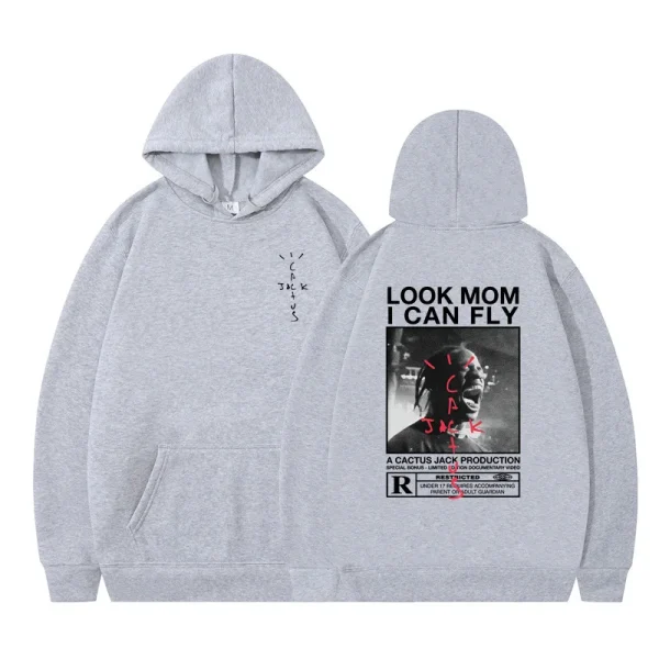 New Sale Men's Hoodie Cactus Jack Hoodies Hipster Men Women LOOK MOM I CAN FLY Travis Scott Sweatshirt y2k Clothes Fleece Hoodie - Image 3