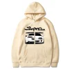 2023 Initial D Supra Hoodies Men's and Women's JDM Manga Print Loose Casual Long Sleeve Japanese Casual Sporty Sweatshirt - Image 2