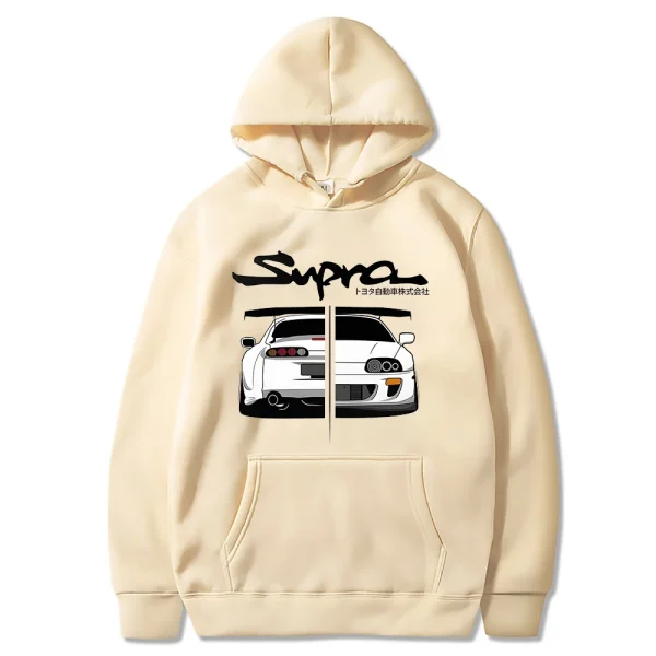 2023 Initial D Supra Hoodies Men's and Women's JDM Manga Print Loose Casual Long Sleeve Japanese Casual Sporty Sweatshirt - Image 2