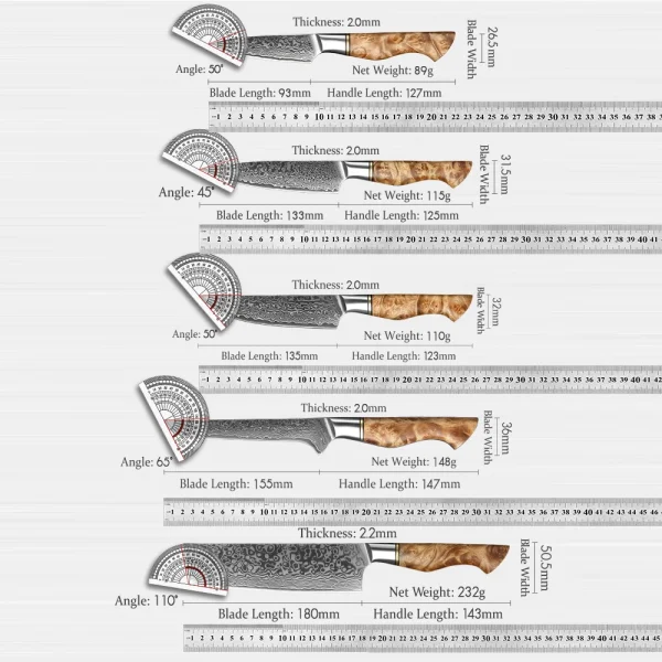 HEZHEN Kitchen Knife Set 1-7PC Damascus Steel knives Chef Knife Kitchen Accessories Professional Chef knives Cooking Tools - Image 5