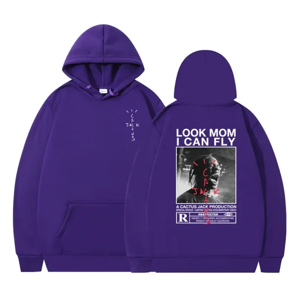 New Sale Men's Hoodie Cactus Jack Hoodies Hipster Men Women LOOK MOM I CAN FLY Travis Scott Sweatshirt y2k Clothes Fleece Hoodie - Image 5