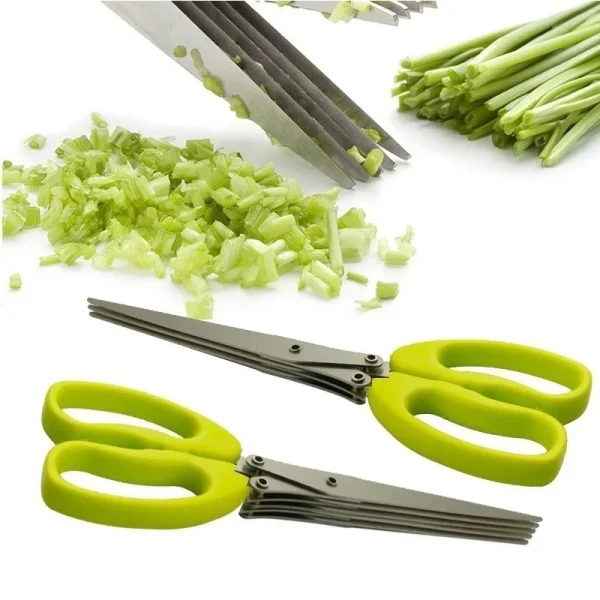 Muti-Layers Kitchen Scissors Stainless Steel Vegetable Cutter Scallion Herb Laver Spices cooking Tool Cut Kitchen Accessories - Image 3