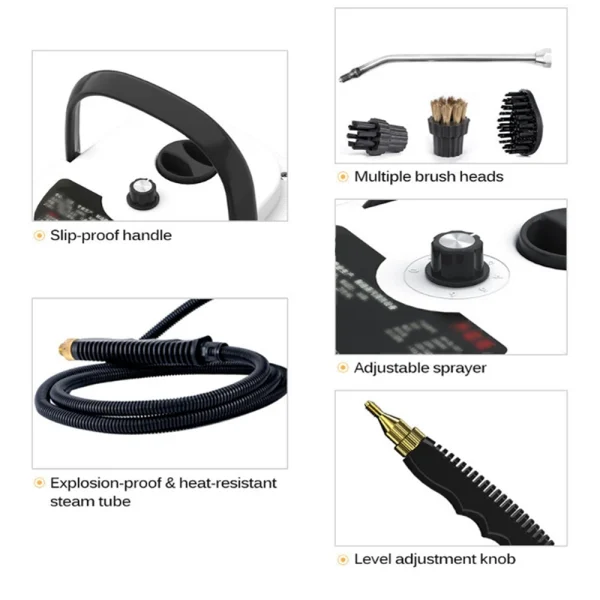Steam Cleaner High Temperature Sterilization Car Steaming Cleaner Air Conditioning Kitchen Hood Home 110V US Plug /220V EU Plug - Image 6