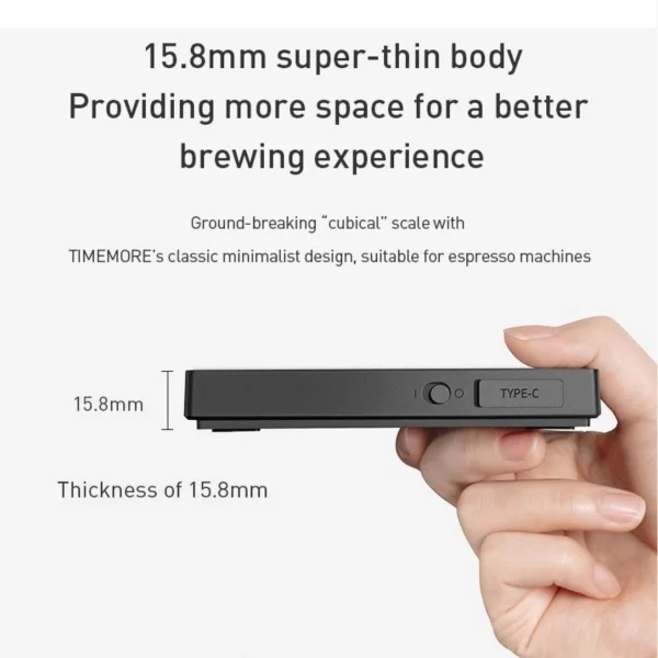 TIMEMORE Store Black Mirror Mini New Espresso Coffee Food Kitchen Scale With Time USB Light Weight Digital Scale - Image 3
