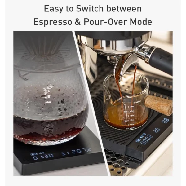 TIMEMORE Store Black Mirror Mini New Espresso Coffee Food Kitchen Scale With Time USB Light Weight Digital Scale - Image 4