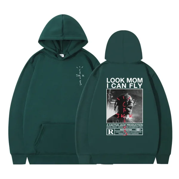 New Sale Men's Hoodie Cactus Jack Hoodies Hipster Men Women LOOK MOM I CAN FLY Travis Scott Sweatshirt y2k Clothes Fleece Hoodie - Image 2