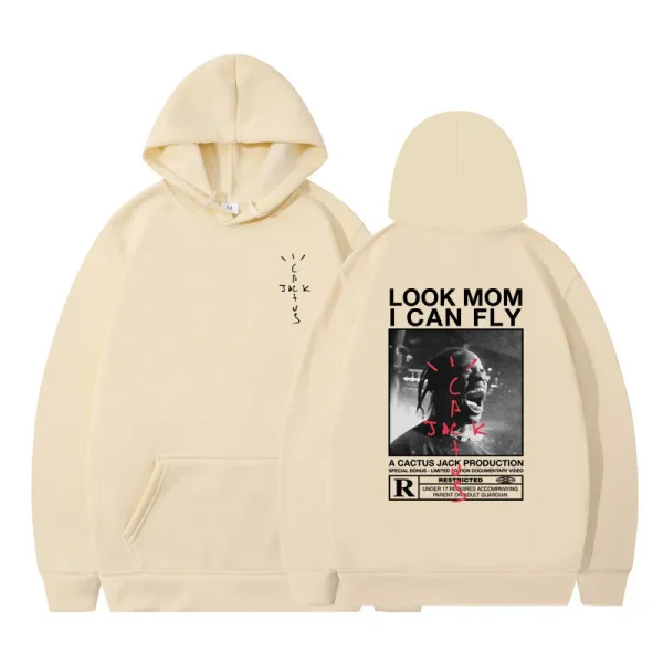 New Sale Men's Hoodie Cactus Jack Hoodies Hipster Men Women LOOK MOM I CAN FLY Travis Scott Sweatshirt y2k Clothes Fleece Hoodie - Image 4