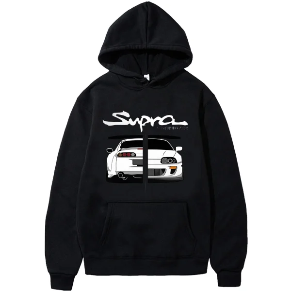 2023 Initial D Supra Hoodies Men's and Women's JDM Manga Print Loose Casual Long Sleeve Japanese Casual Sporty Sweatshirt