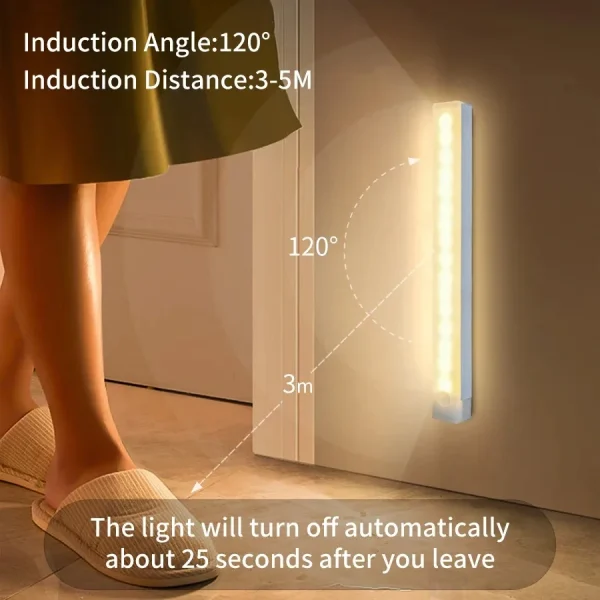 USB Rechargeable Motion Sensor LED Cabinet Light For Home Corridor Stairs Wardrobe Kitchen Bedroom Induction Wireless Night Lamp - Image 3