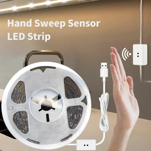 Smart USB Led Strip Light SMD2835 5V Motion Sensor Hand Scan ON OFF Control Backlight Tape for TV Kitchen Cabinet Wardrobe - Image 2